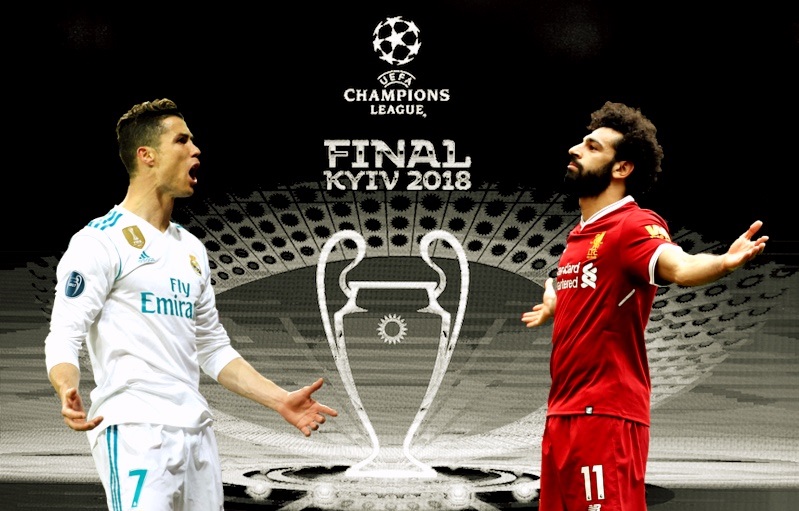 The logo of the 2018 Champions League final soccer match is pictured during presentation in Kiev, Ukraine, 12 December, 2017. The UEFA Champions League final will be played at the Olimpiyskiy stadium on 26 May 2018 in Kiev. (Photo by STR/NurPhoto via Getty Images)